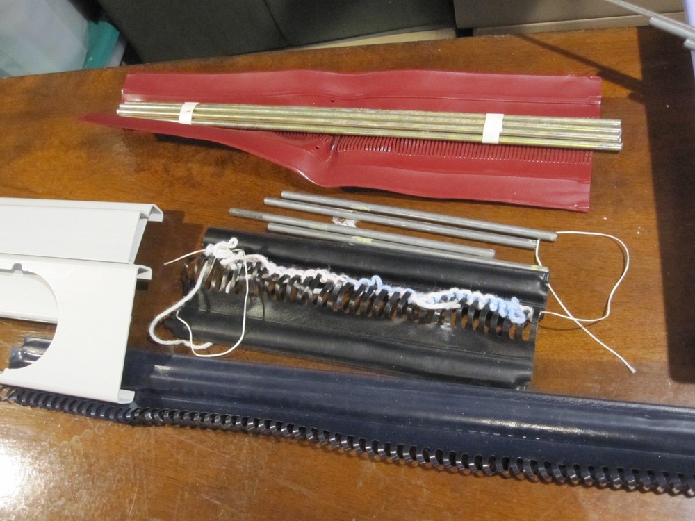 Bond Knitting Machine Two Beds Plus Extensions, Cast on Combs, some Accessories.