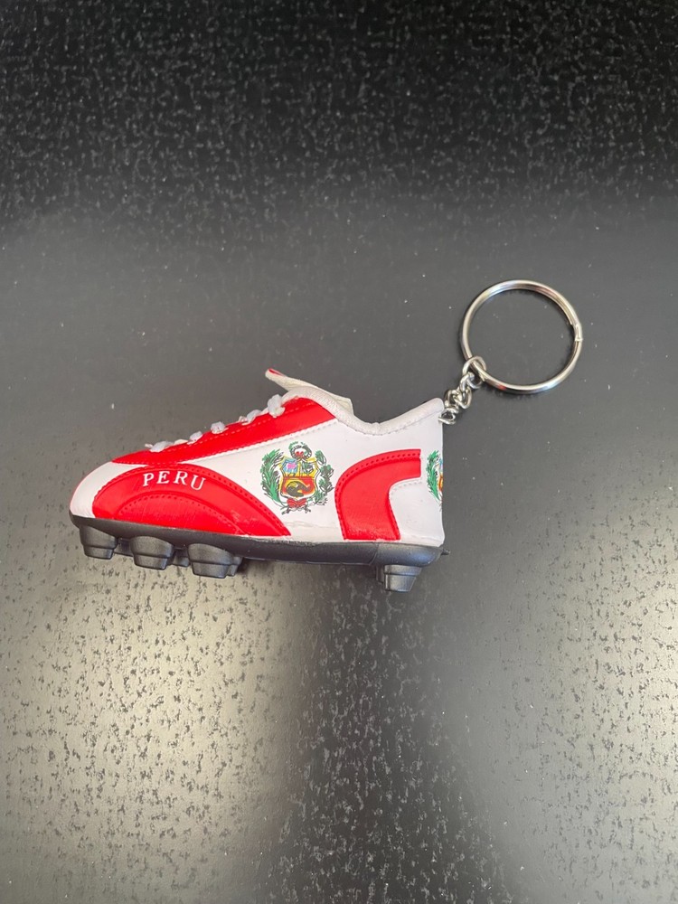 Peru Soccer Shoe Key Chain - Red/White