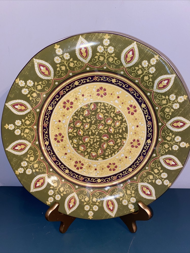 222 Fifth Kashmir Green dinner plate 10 5/8” Multiple Available