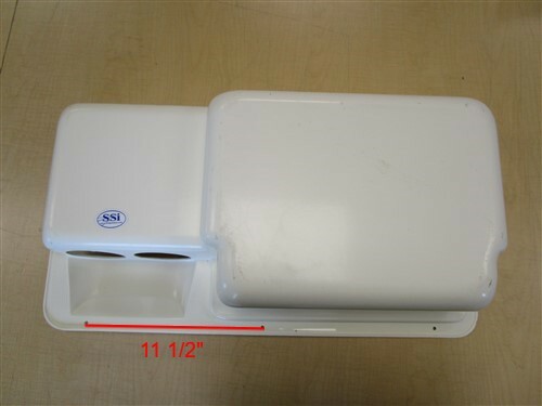SSI BOAT SIDE PANEL WITH CUP HOLDER & STORAGE 29" X 15 5/8" WHITE PLASTIC BOAT