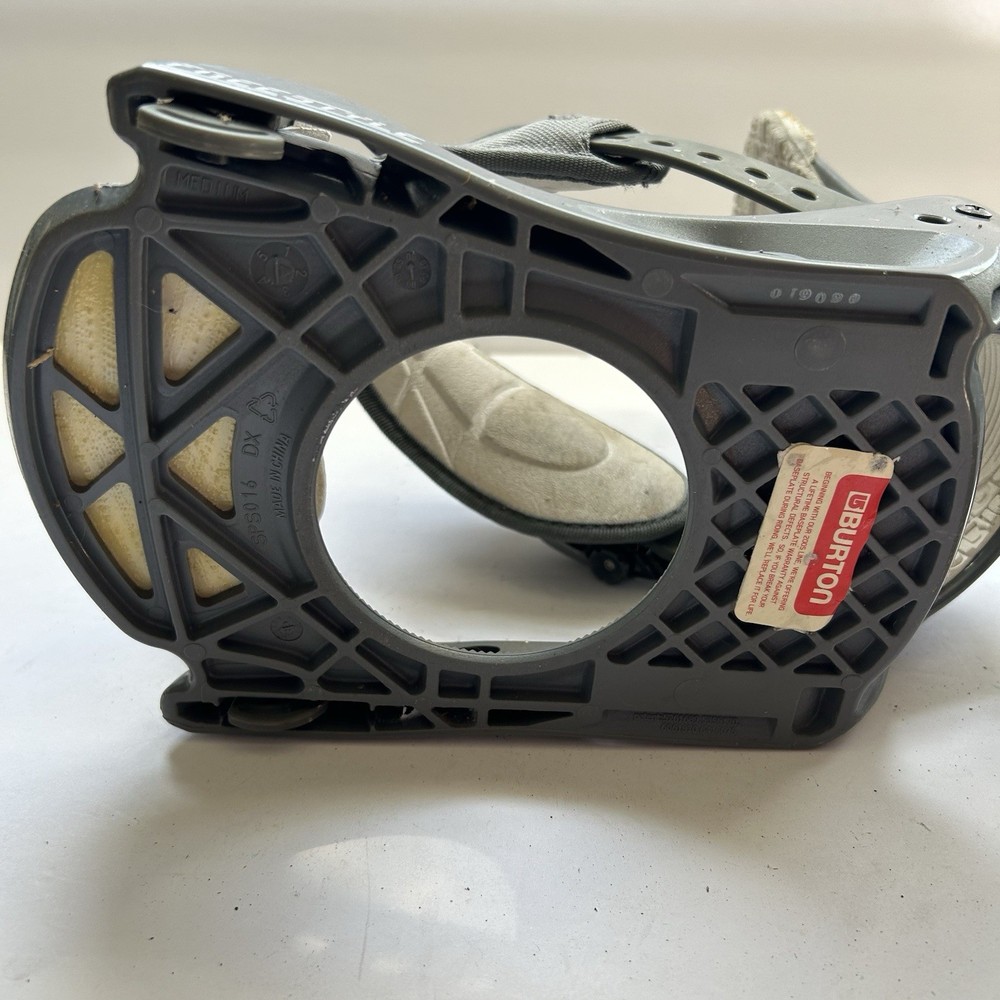 Burton Men's Medium Freestyle Snowboard Bindings Gray White READ