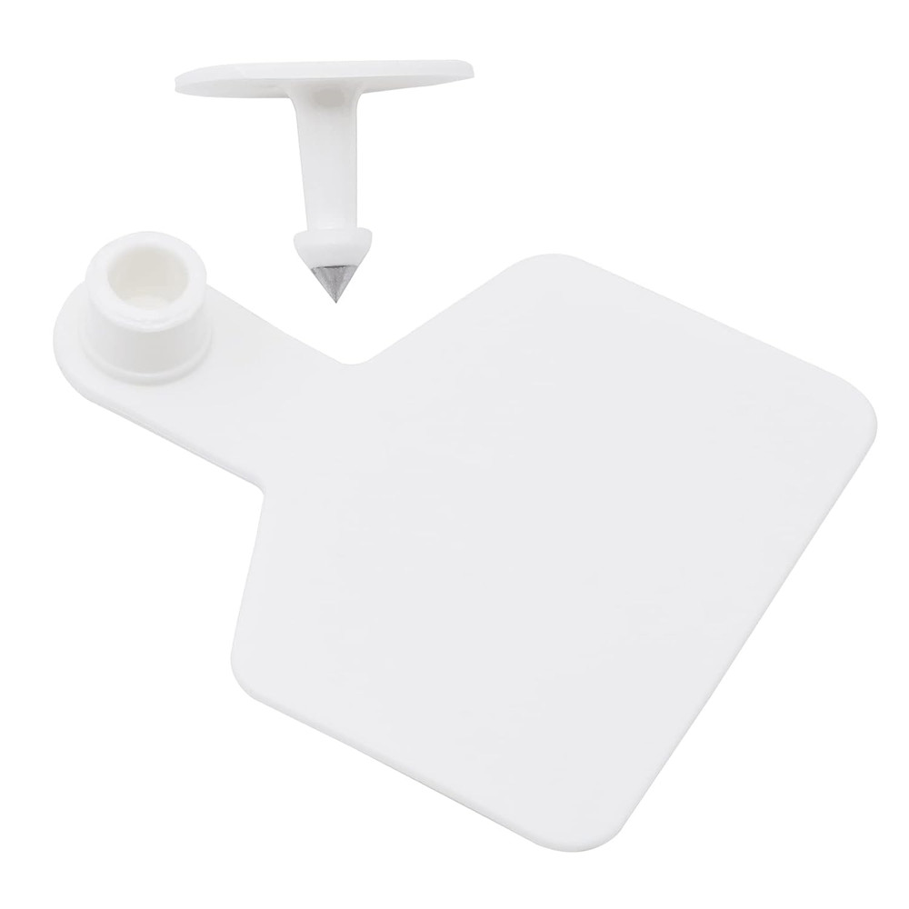 Cattle Ear Tags 100 Pieces Livestock Identification Labels (White)