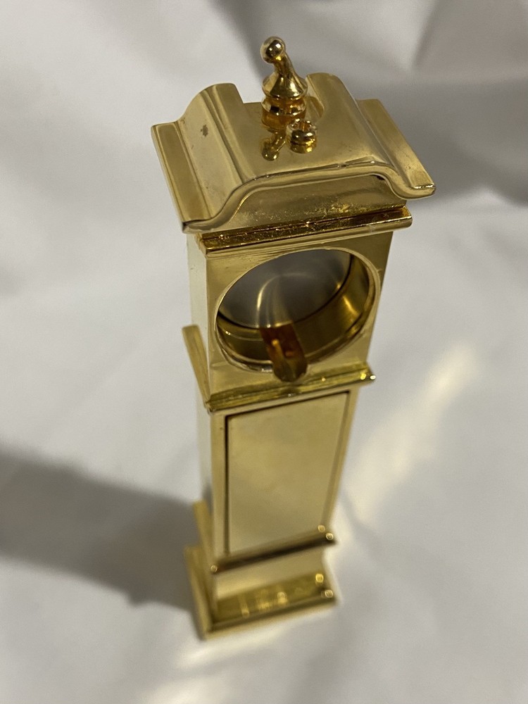 Vintage Miniature Circa Quartz Brass Design Desk Clock Untested Collectable
