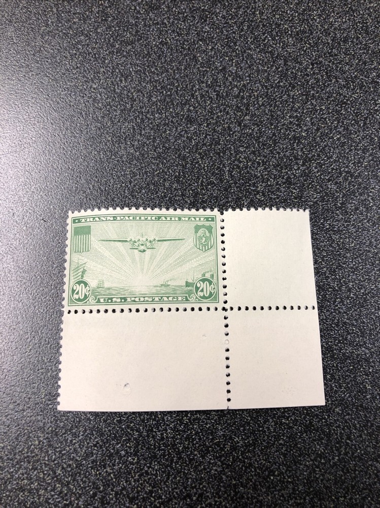 US Airmail C21 China Clipper Corner Margin Single Extra Fine Mint Never Hinged