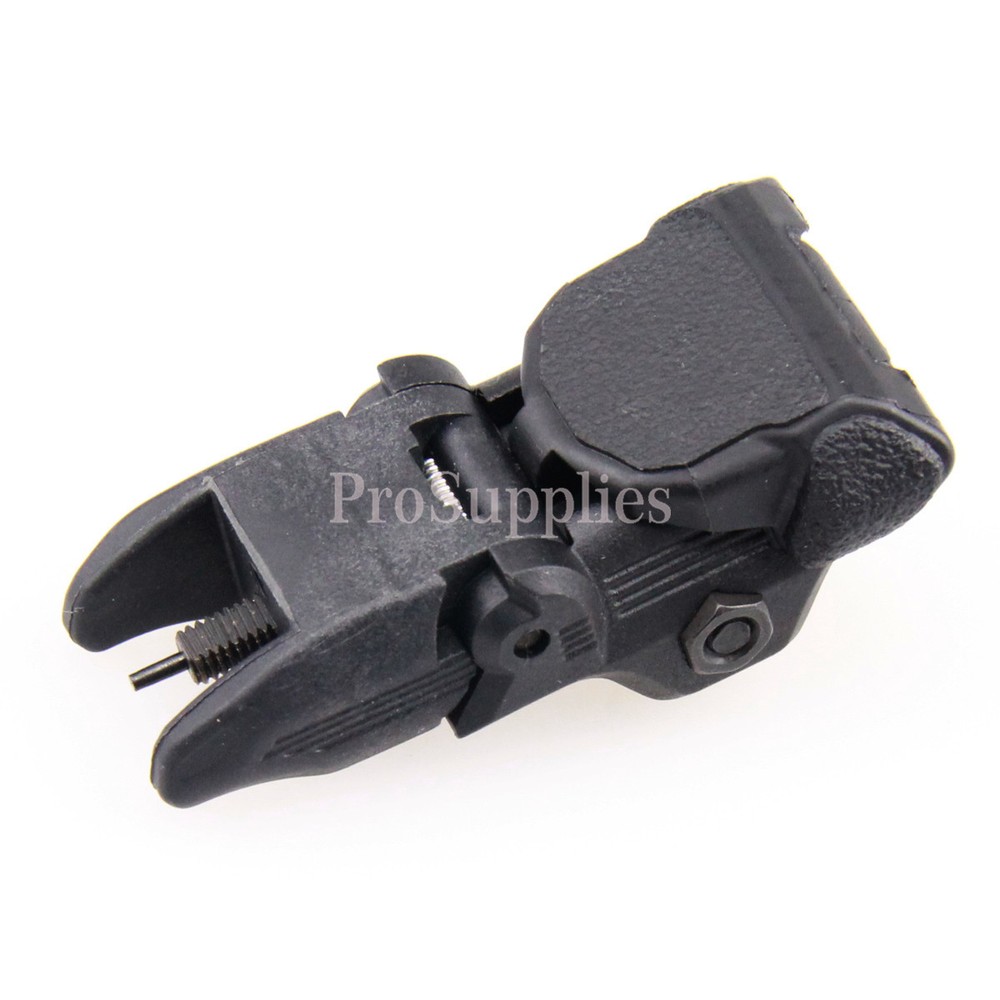 BLACK Polymer Flip Up Folding Auto Deploy Front BUIS Back Up Sight