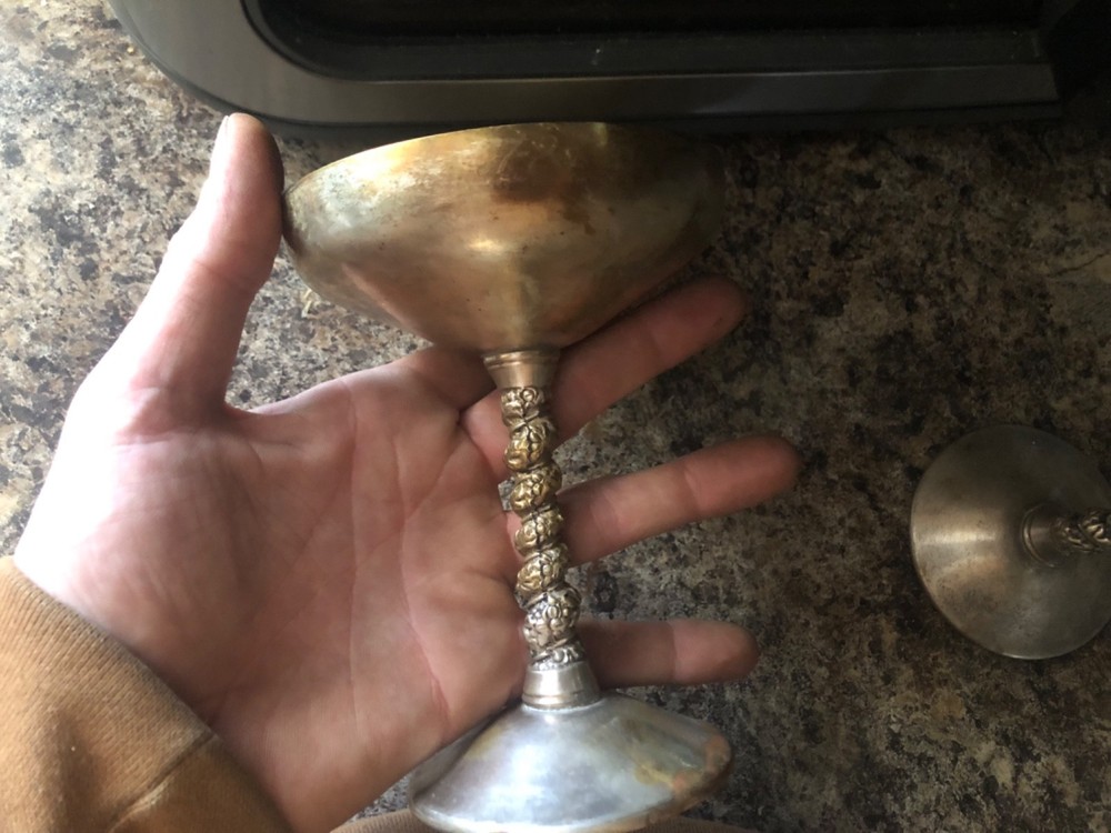 silver plated gotgis style wedding goblets