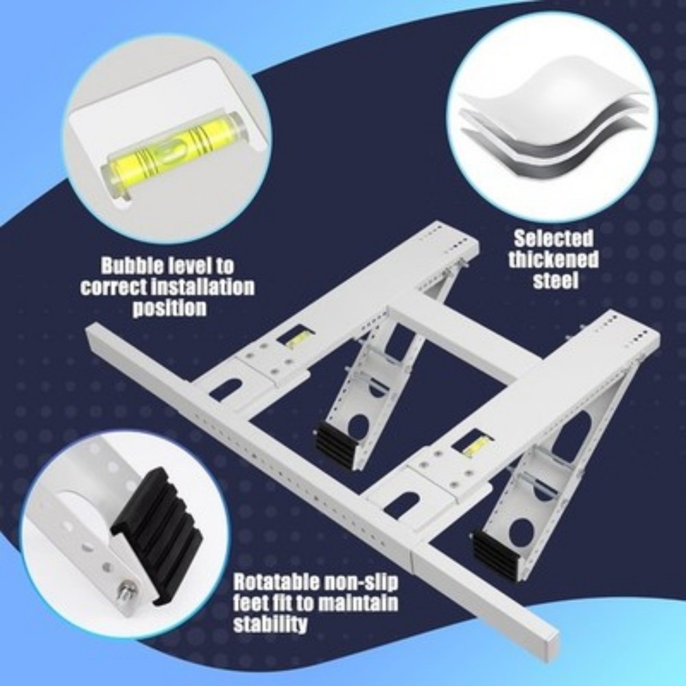 Adjustable Window AC Bracket Stand Conditioner Support Bracket No Drilling White