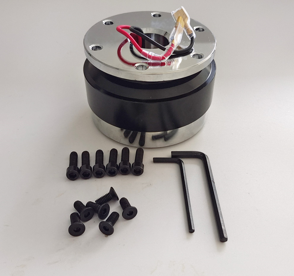 Quick Release Hub Adapter Black Car Steering Wheel Ball Snap Off Kit Universal