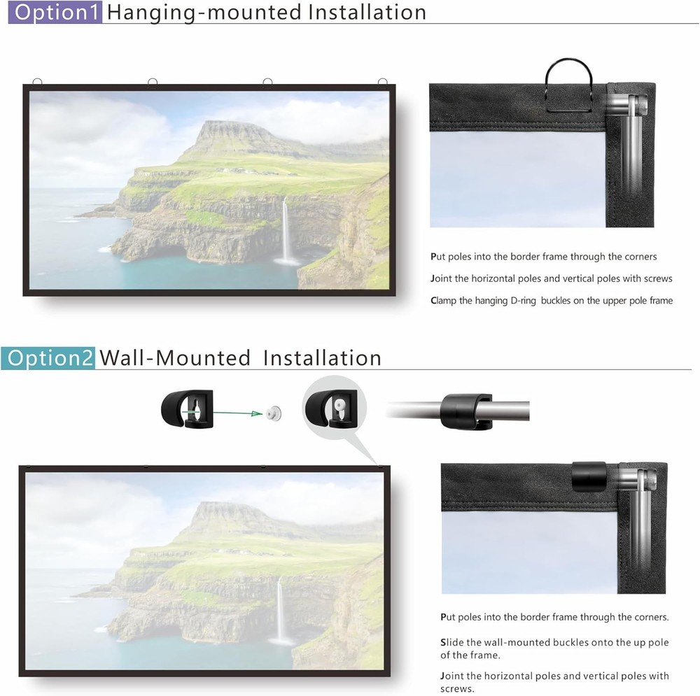 Foldable Projector Screen with Stainless Frame