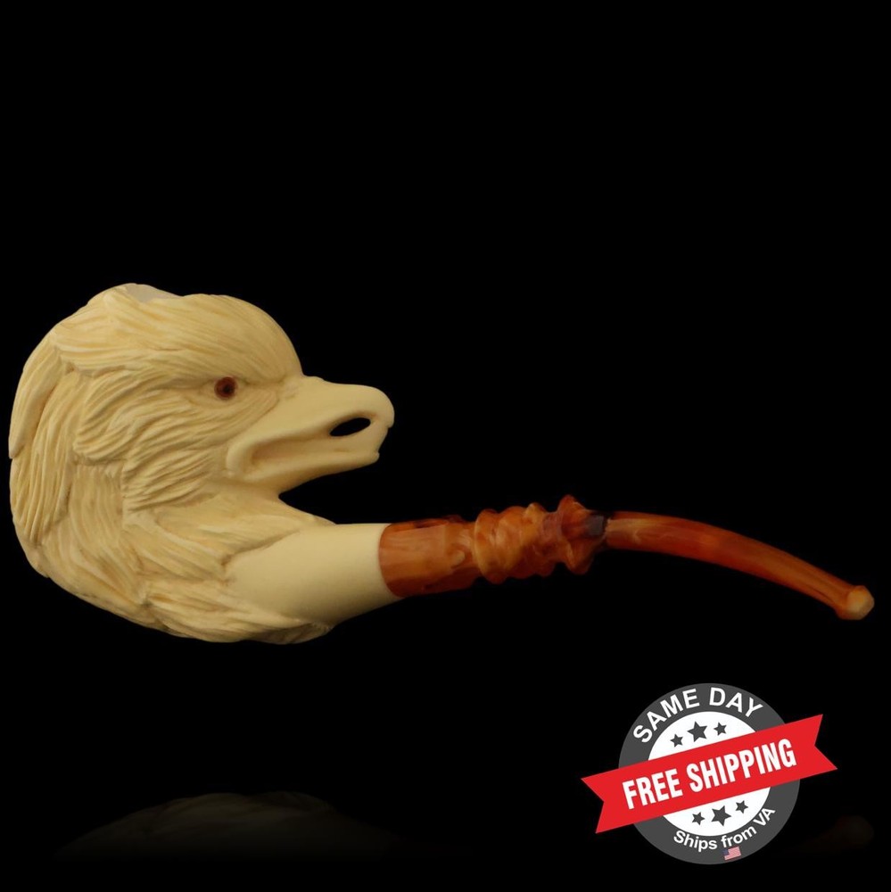 srv - American Eagle Block Meerschaum Pipe with fitted case 15426