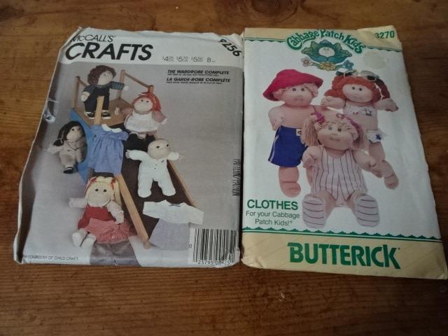 2 Doll Clothes patterns-Cabbage Patch/Soft Sculpture-Butterick3270&McCall#9256