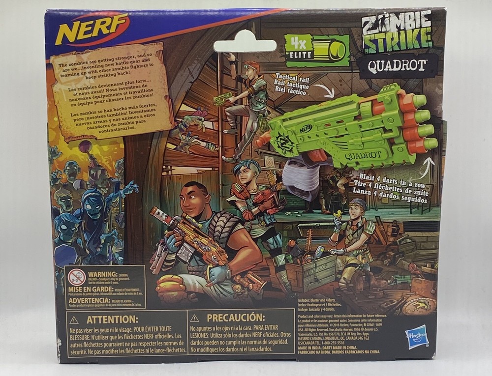 Hasbro NERF Zombie Strike Quadrot, 4x Elite