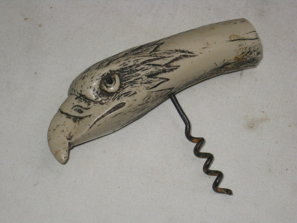 vintage eagle head corkscrew cork screw bottle opener