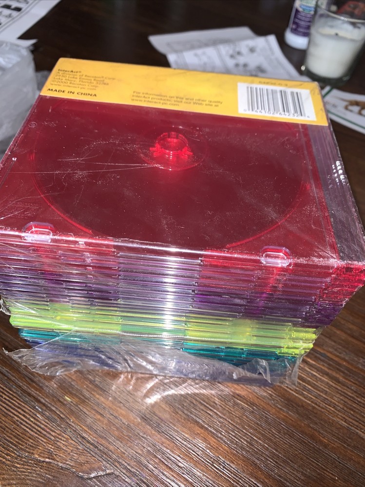 CD Slim Jewel Colored Cases 25 Pack In Package Colored Interact