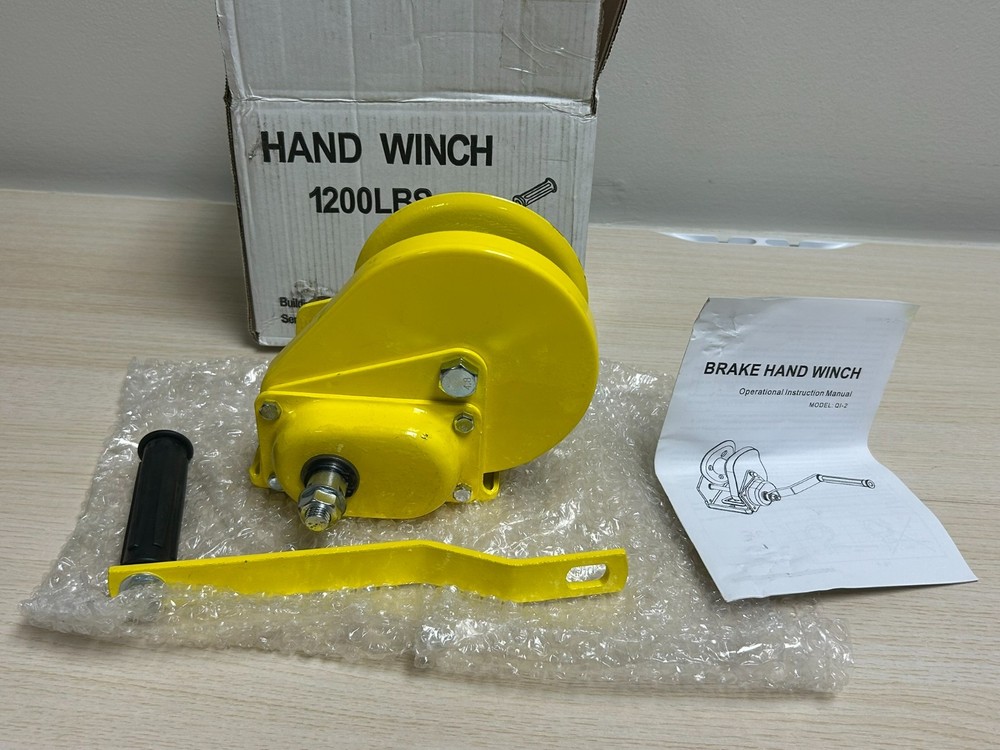 Yellow Two-Way Self Locking Heavy Duty Hand Winch 1200LBS