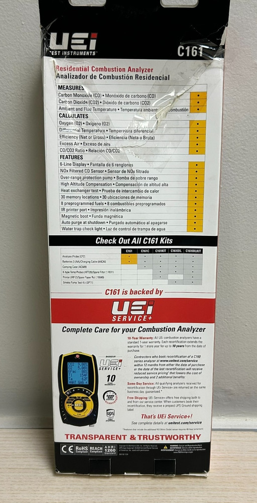 UEi C161 Residential Combustion Analyzer