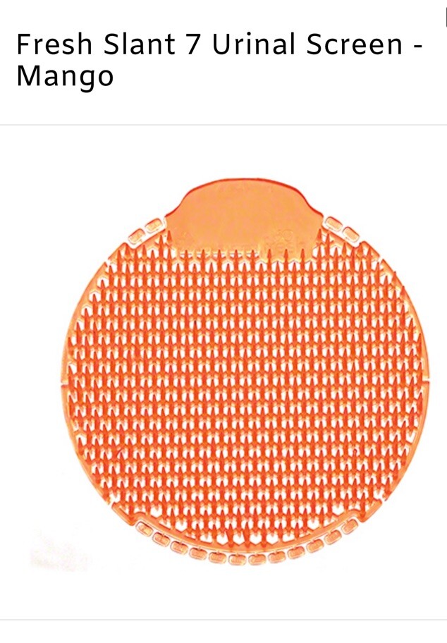Slant7 Urinal Screen, Best Splash Prevention, 30 Day Mango Scent, Ok. Native