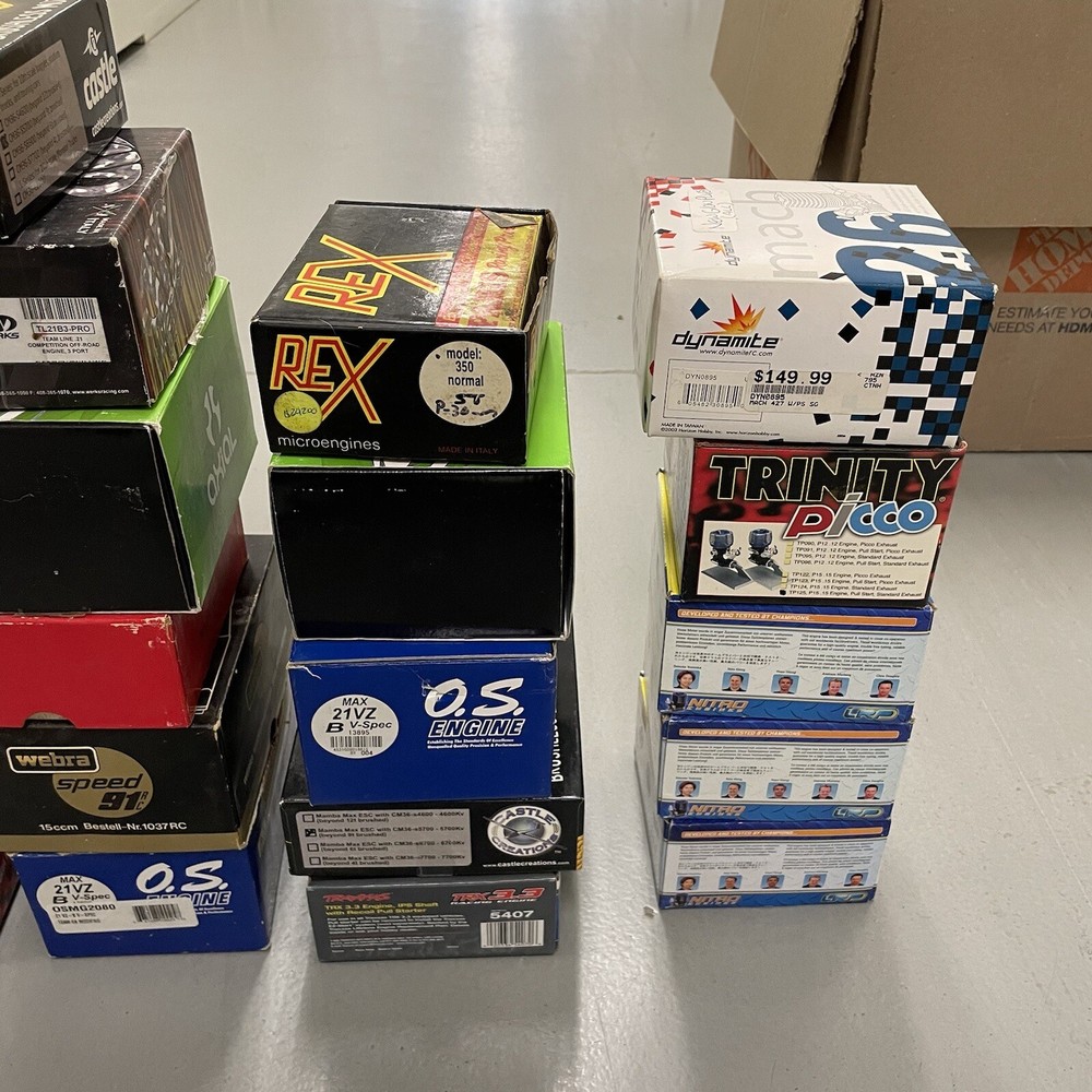 Vintage RC Nitro Engine Assorted Box Lot 26-CT Remote Control NO ENGINES Motor