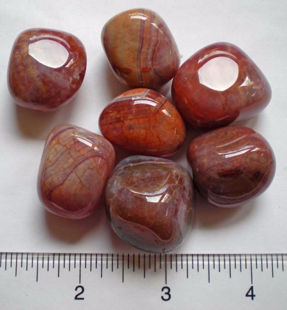 Fire Agate - 7 Tumbled Stones rt556a