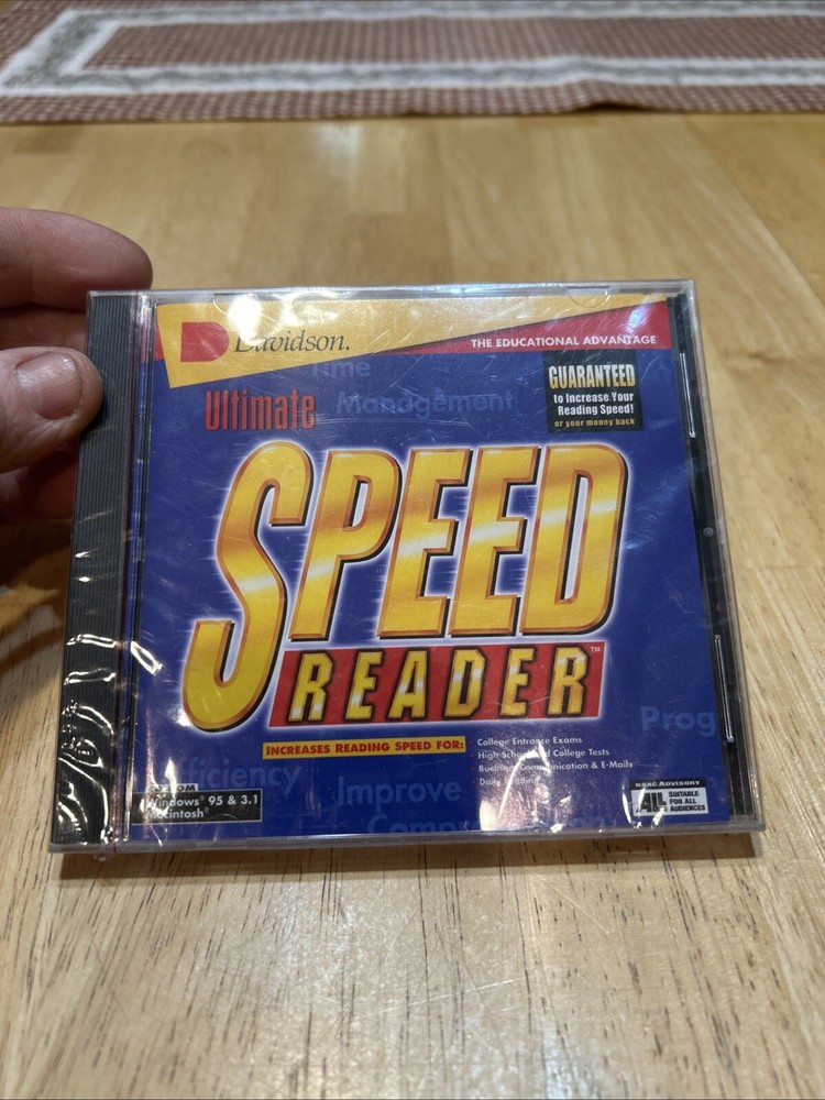 Vintage NOS Davidson Ultimate Speed Reader training CD For Windows 95/Mac 3.1