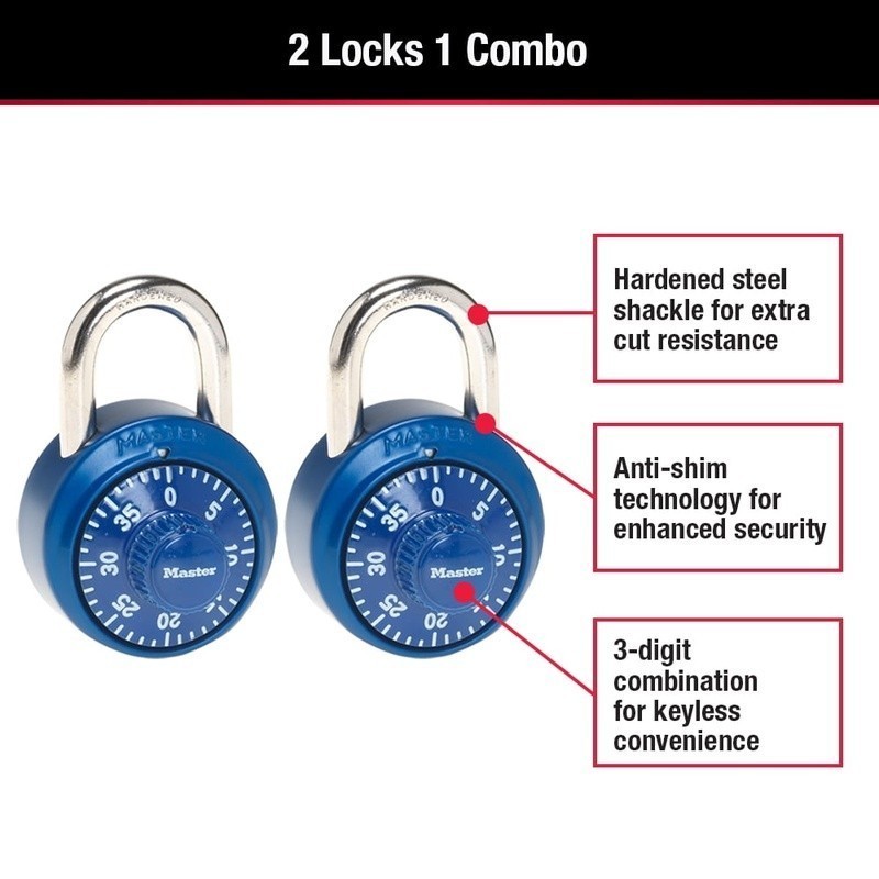 Durable Combination Padlock 2 Pack Keyless Security Lock Anti Shim Technology US