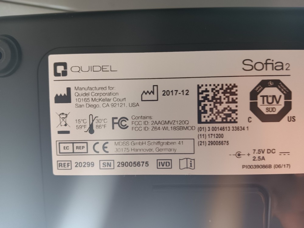 Quidel Sofia and Sofia 2 Fluorescent Immunoassay Analyzer