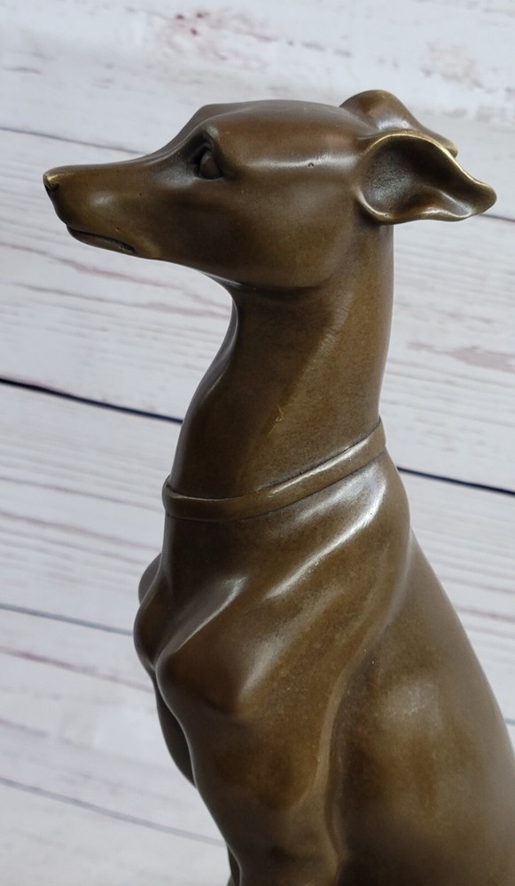 GREYHOUND IN FULL FLIGHT STUNNING BRONZE STATUE HOT CAST SCULPTURE