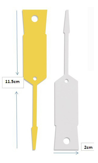 Arrow Disposable Plastic Key Tags-YELLOW x 500 -FREE POST