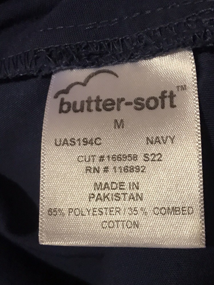 Butter-Soft Scrub Set Women's Medium Navy Multi-Pocket Top & Pants