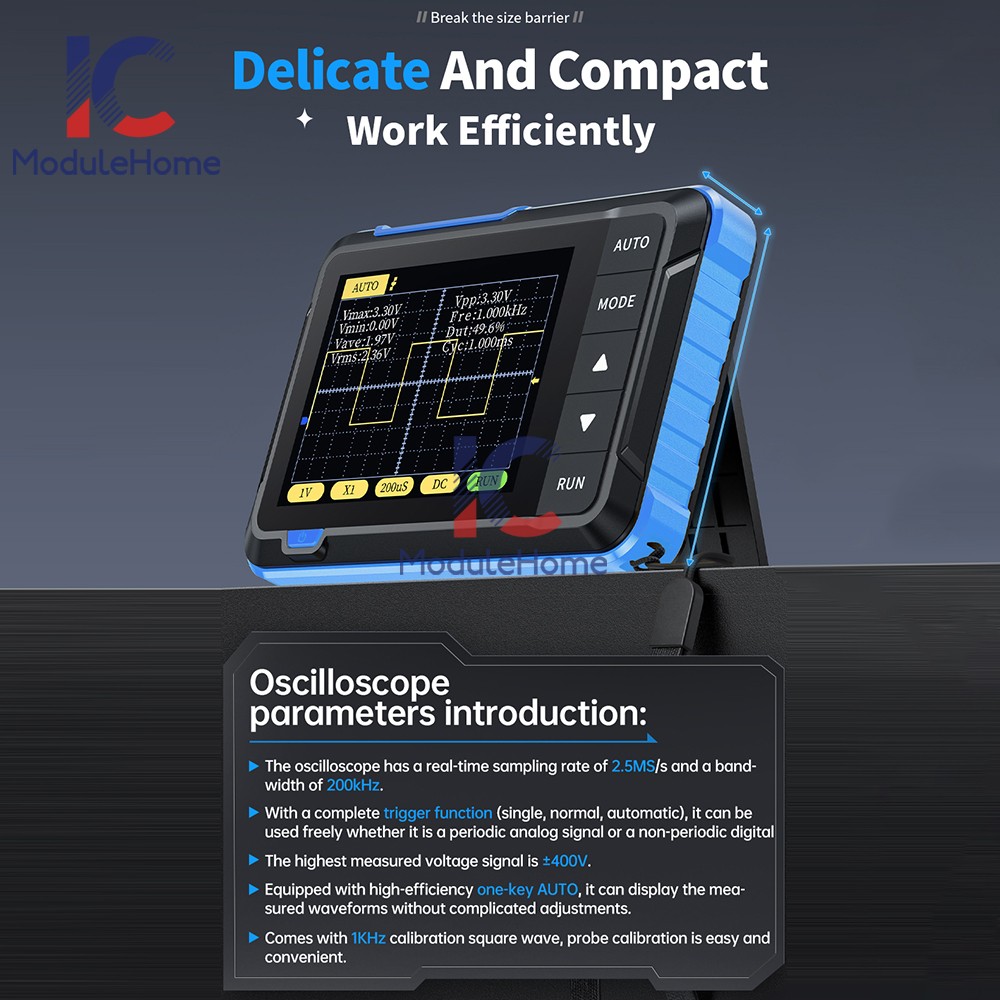Upgraded FNIRSI DSO152 Mini Handheld Oscilloscope Analog Digital Oscilloscope US