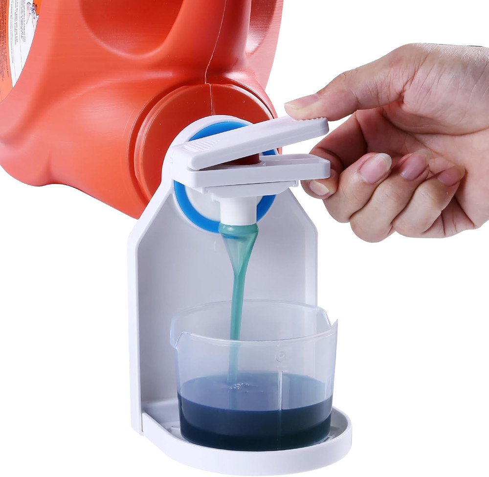 Laundry Detergent Dispenser Cup Holder & Nozzle Force-Saving Switch, Drip Catche