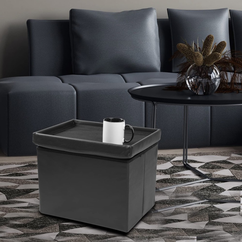 Storage Ottoman Footrest Stool Small Ottoman with Storage Foldable Ottoman Le...