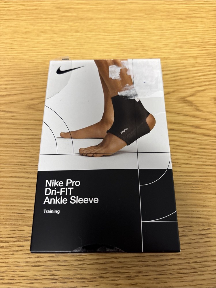 Nike Pro Mens Sz L Black Training Dri Fit Pull Over Ankle Sleeve Support