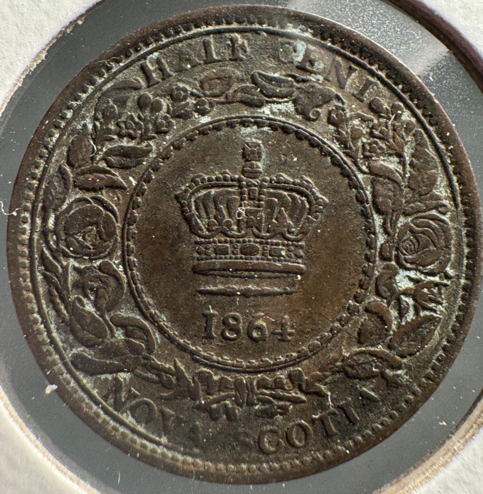 1864 1/2 HALF CENT NOVA SCOTIA!