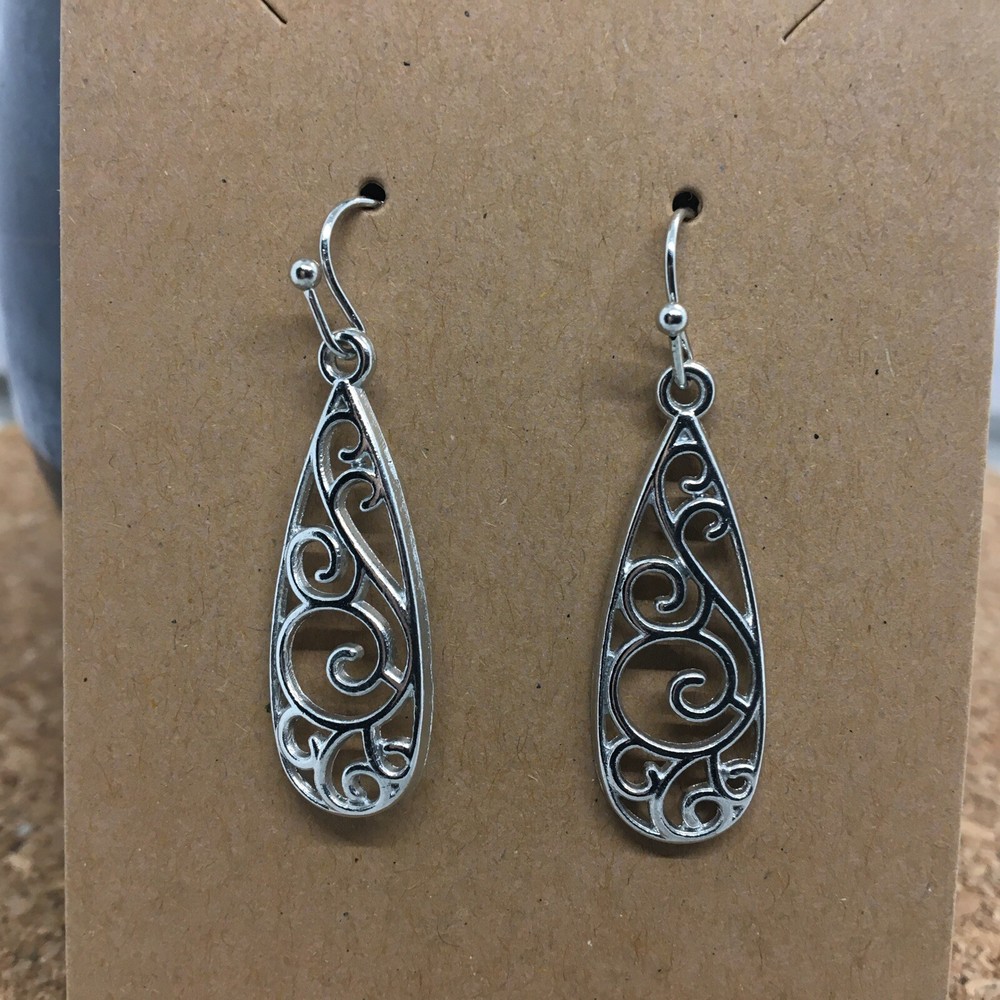1.5” Silver-tone Earring Set Boho Retro Drop Dangle Hook New Free Ship 3931