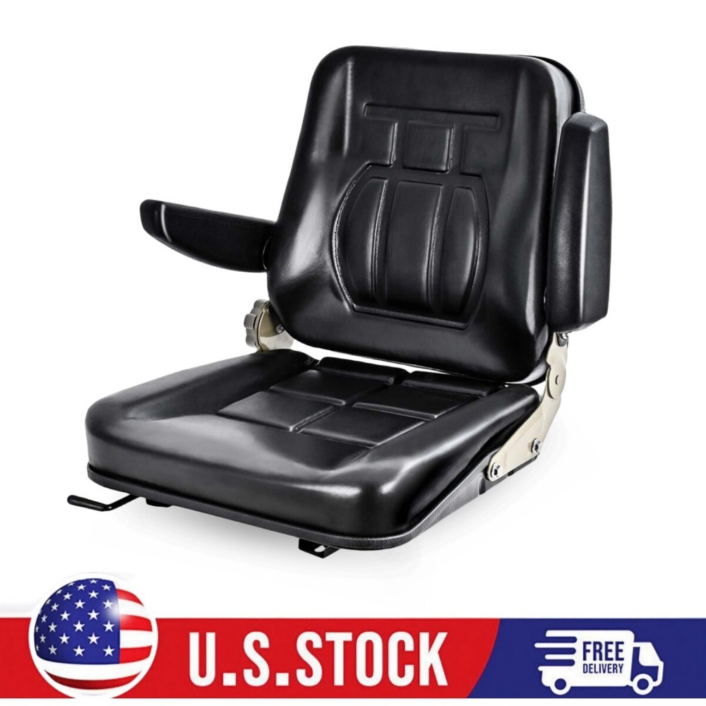 Ergonomic Universal Forklift Seat Adjustable Backrest&Armrest Heavy Machinery