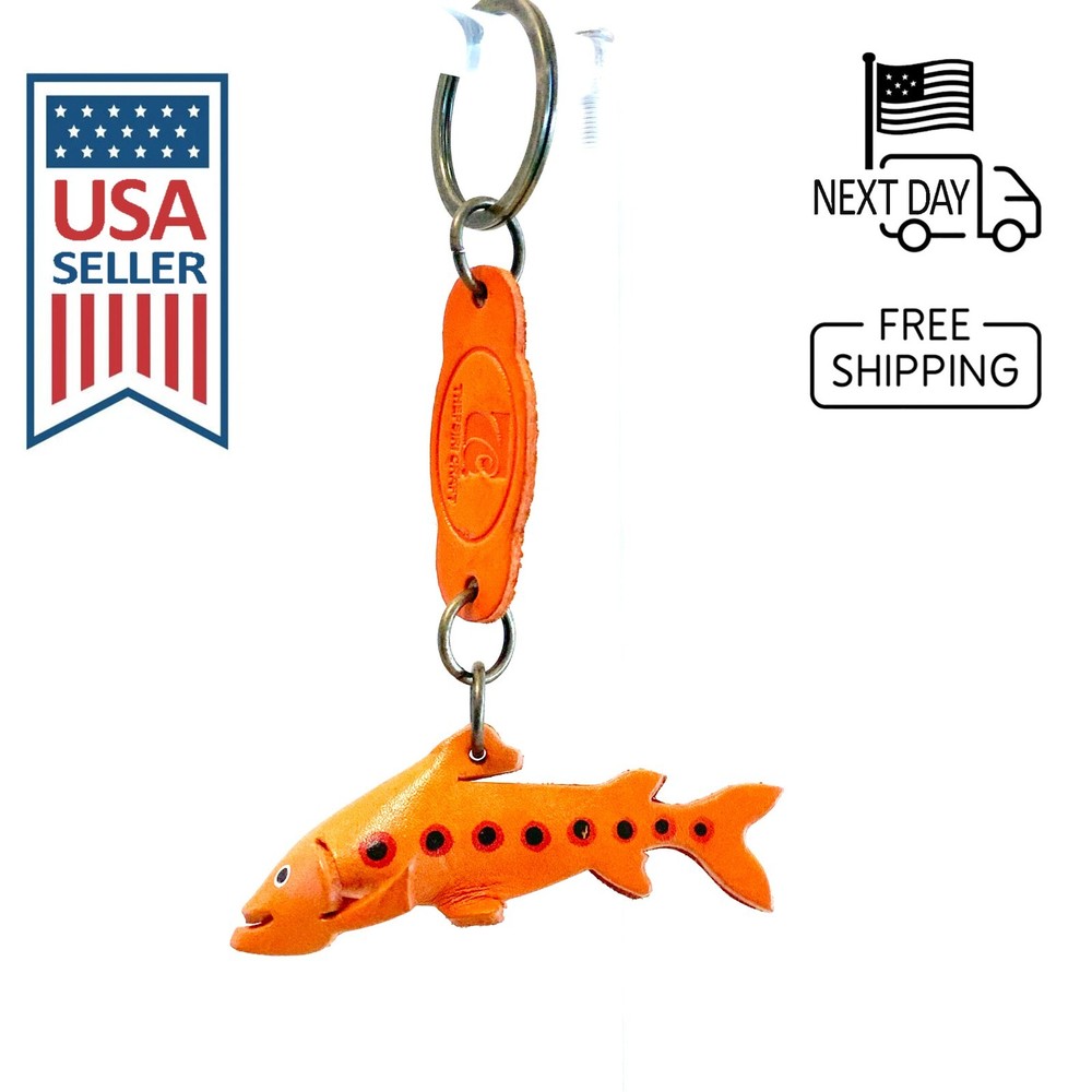 Sea Trout Handmade Leather Keyring