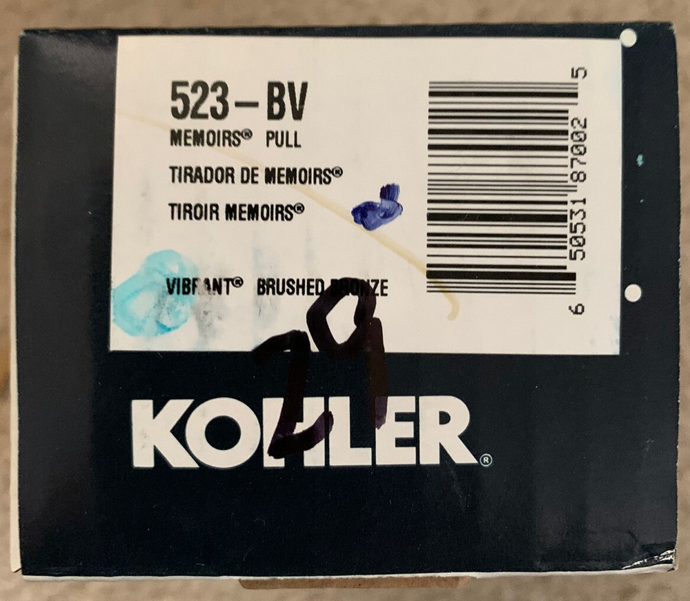 Kohler K-523-BV, Vibrant Brushed Bronze Cabinet Pull