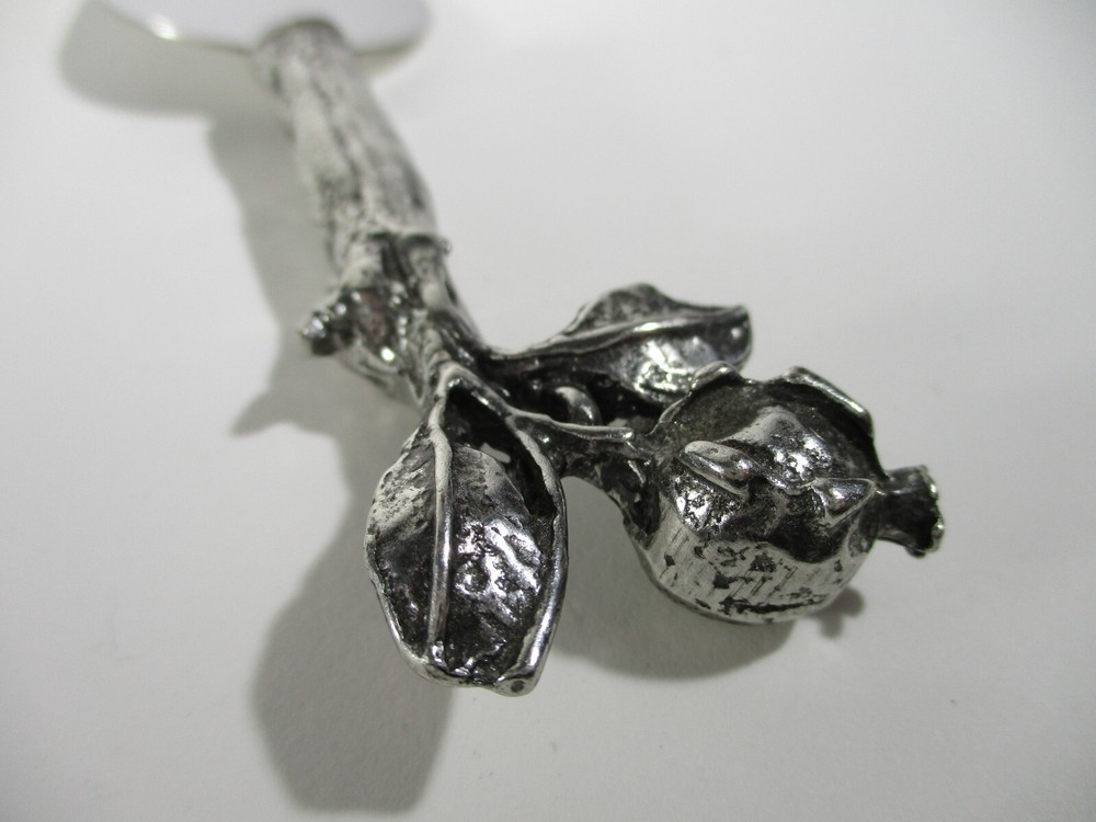 pewter- handled cheese spreader handcrafted pomegranate design Patrick Meyer