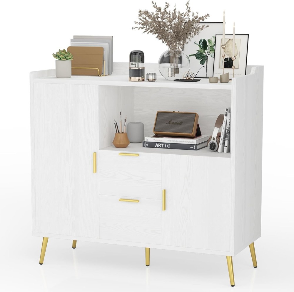 Storage Cabinet with 2 Doors and Adjustable Shelves Sideboard Buffet Cabinet