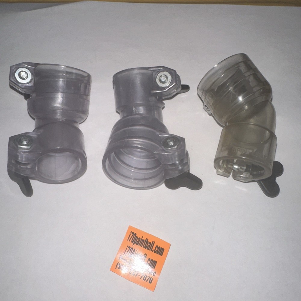 Clear Adjustable Hopper Feed Necks / Hopper Adapters / Threaded Elbows (3)