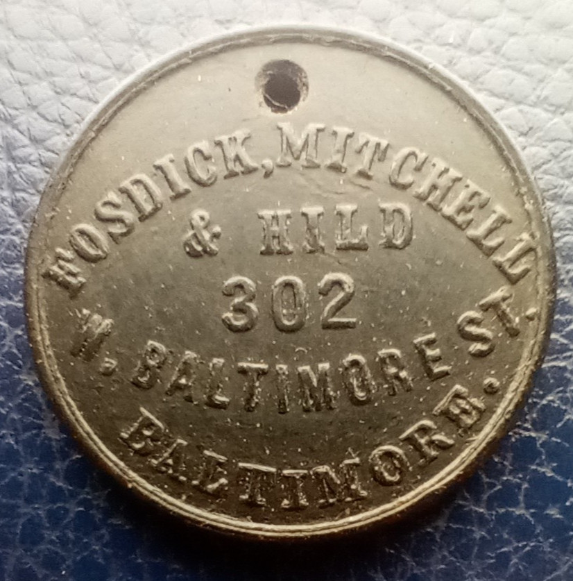 Fosdick, Mitchell & Hild Druggist - Baltimore , MD - Token / Coin Black Plastic