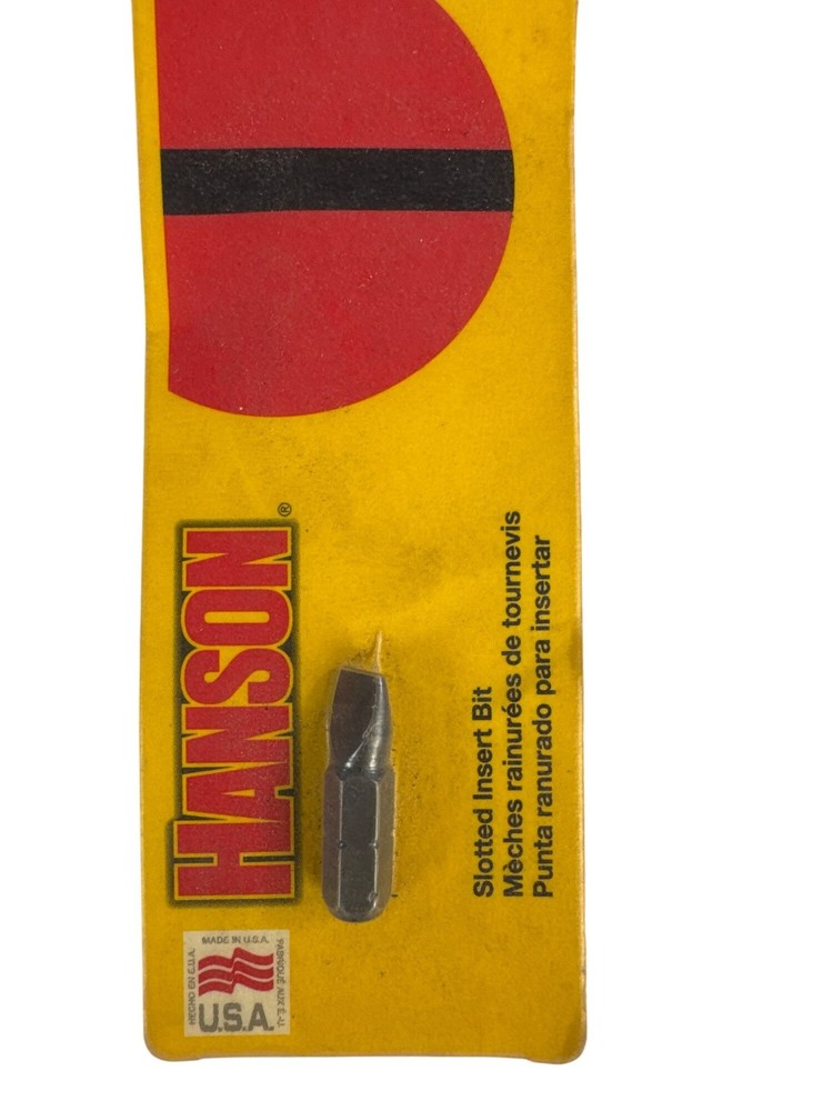 Hanson Slotted Insert Bit 8-10 USA-Made Durable Tool