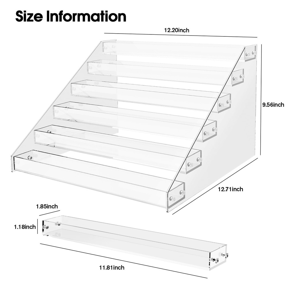 HUITAI Acrylic Display Shelf,Risers Stands,Perfume Clear