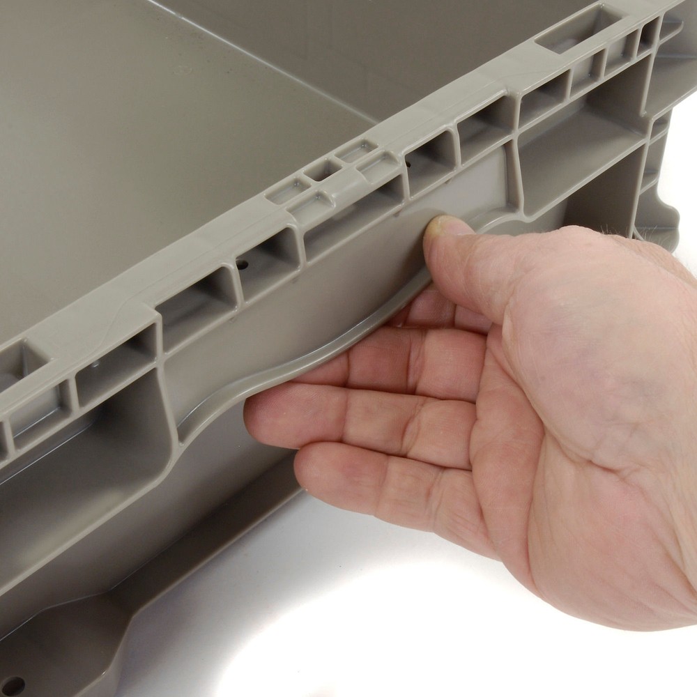 Global Industrial Stackable Solid Straight Wall Container 24"Lx15"Wx5"H Gray