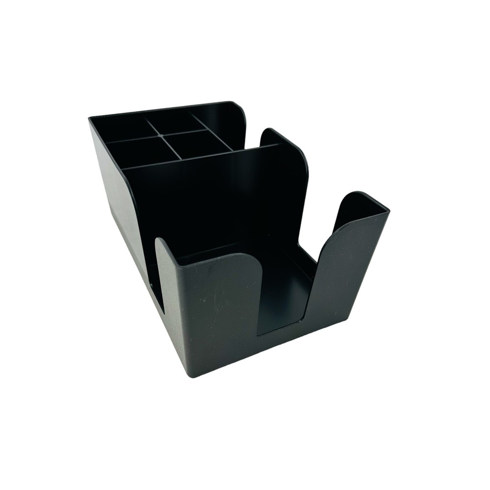 Tablecraft Black Plastic Bar Caddy Organizer 6 Compartment