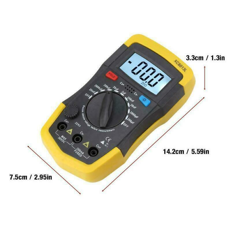 LCD Digital Meter XC6013L Capacitance Capacitor Tester mF uF Circuit Gauge