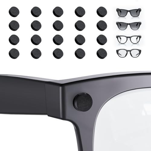 20PCS LED Light Blocking Stickers for Smart Glasses, Low-Tack Restickable Blacko