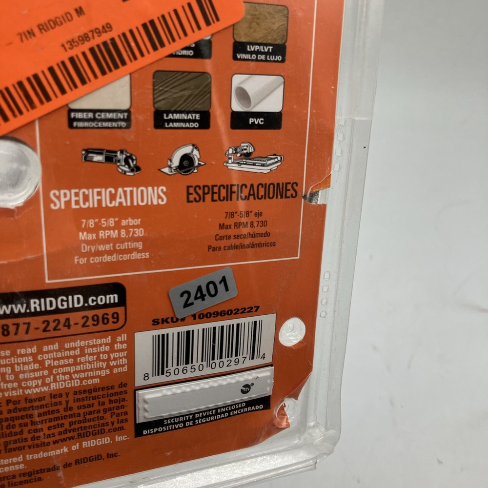 RIDGID 7 in. Segmented Rim Multi-Flooring Diamond Blade