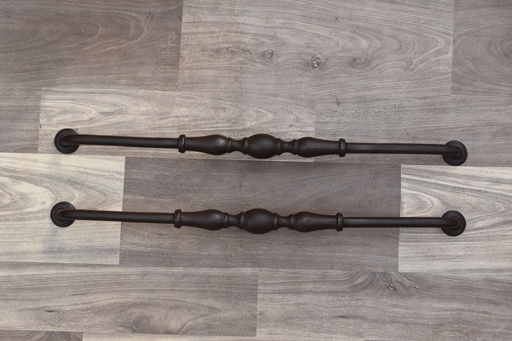 19" Victorian Cast iron Large Gate door cabinet screen handles pull rustic 2 pic